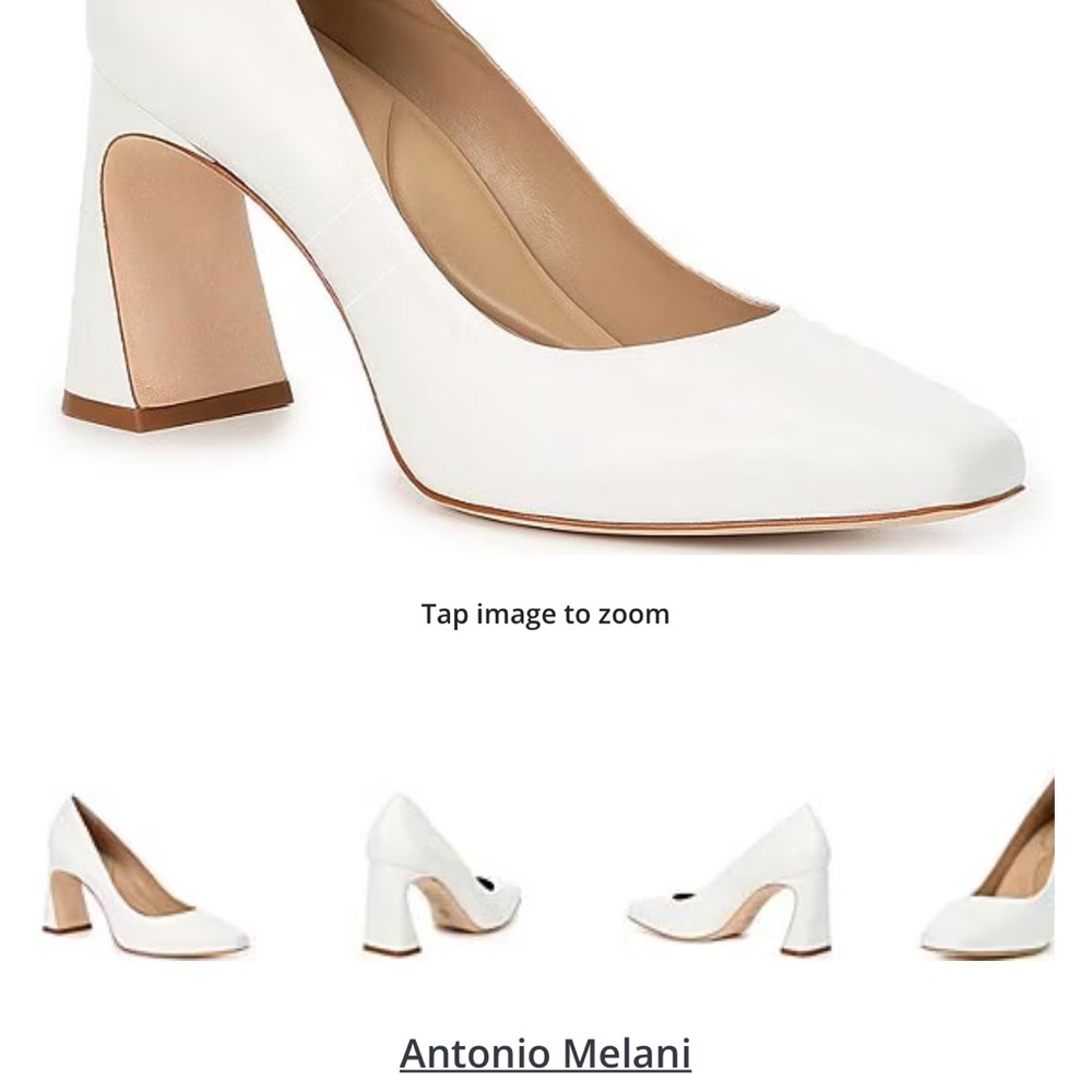 ANTONIO MELANI White Block Heel Pumps